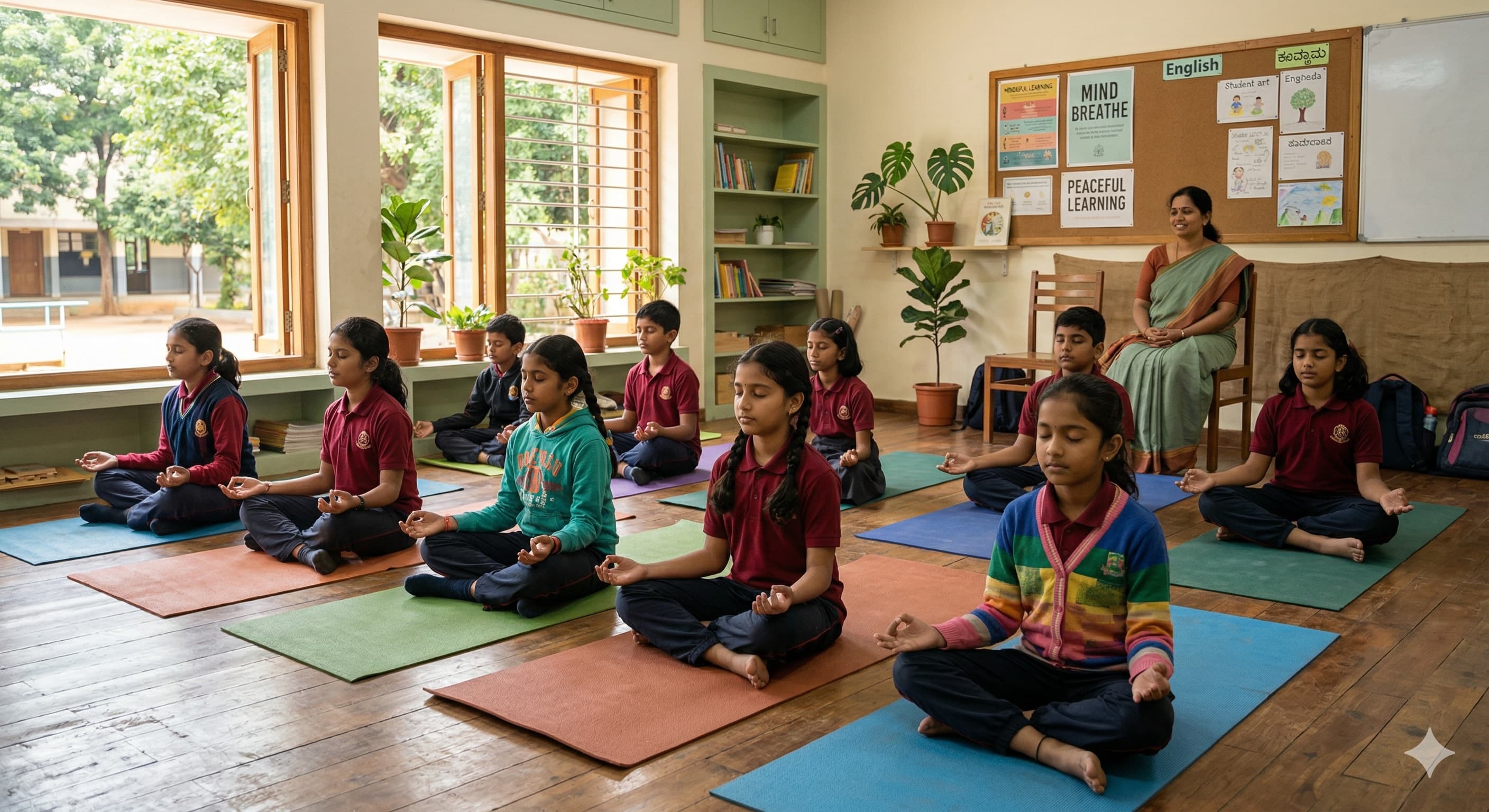 Students in a school wellness session